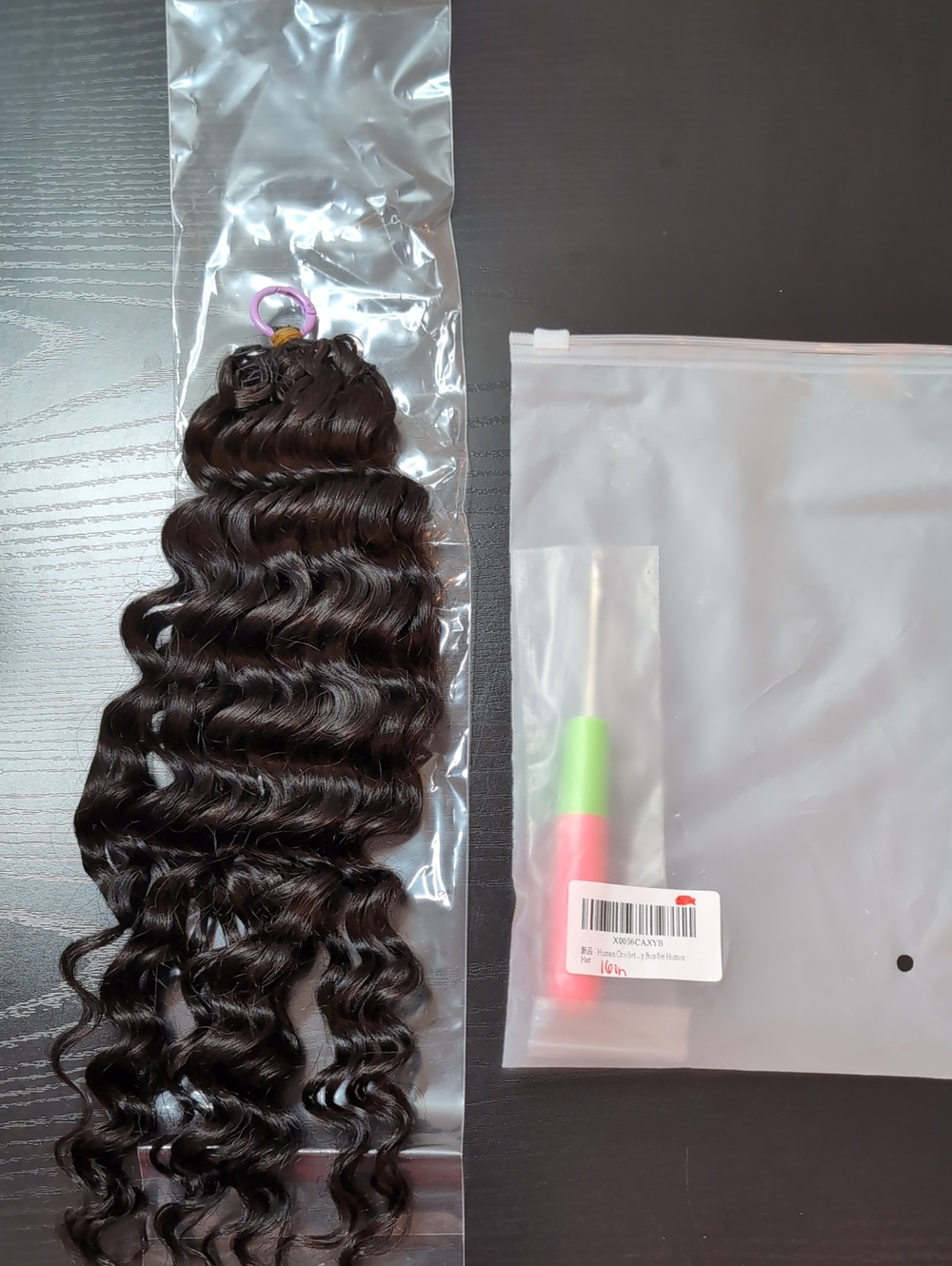 16 Inch Deep Wave Curly Human Feather Crochet Hair Miracle Knots Natural Black